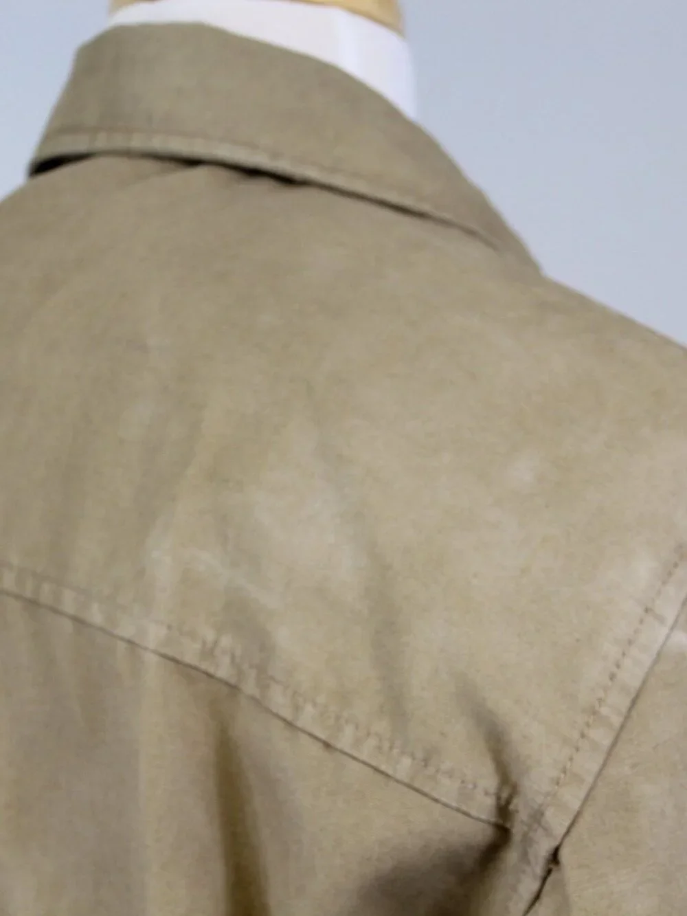 Banana Republic Canvas Jacket‎ Mens L Tan Y2K Cotton Linen Zip Utility Coat